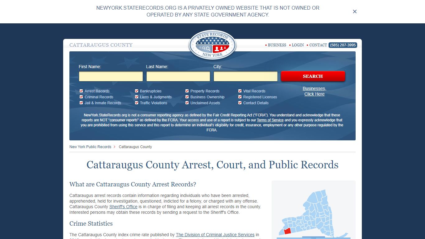 Cattaraugus County Arrest, Court, and Public Records