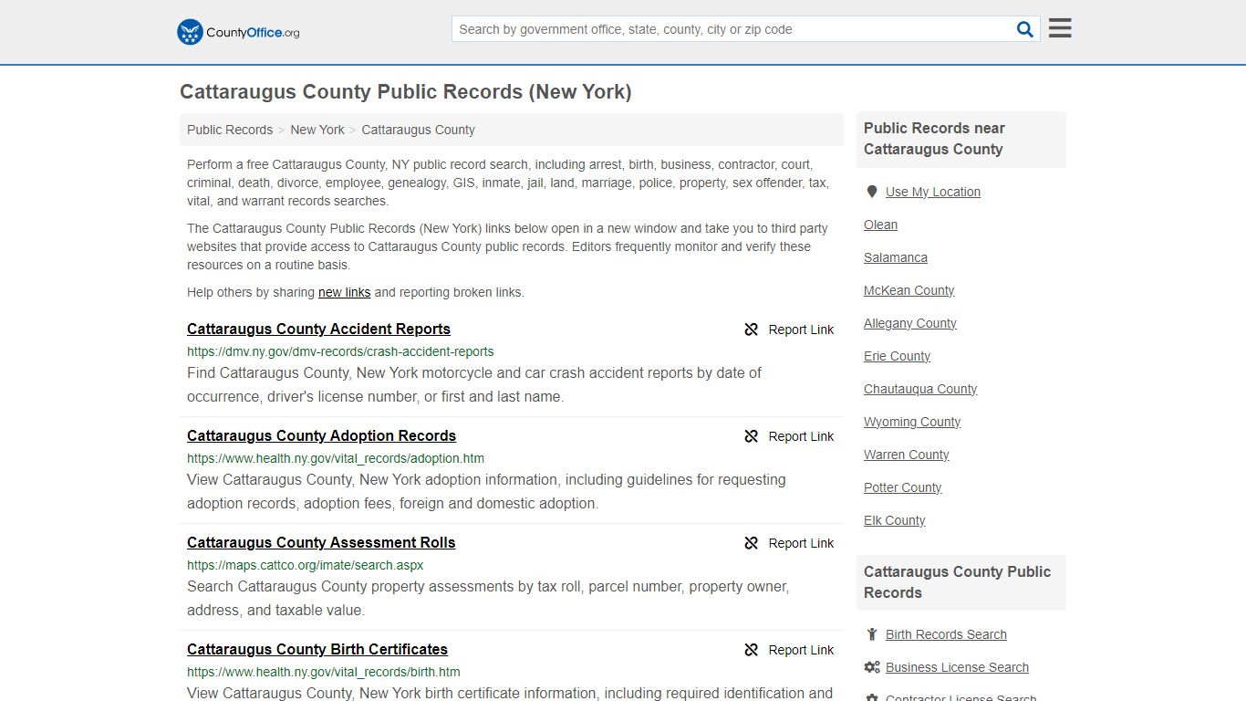 Cattaraugus County Public Records (New York) - County Office