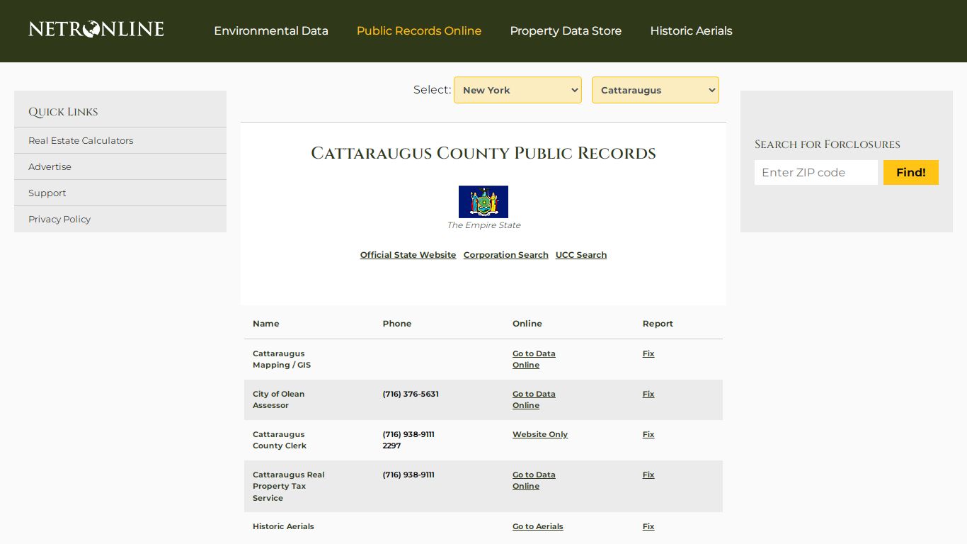 Cattaraugus County Public Records - NETROnline.com