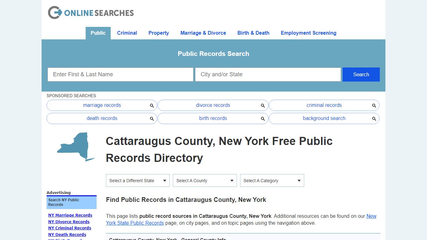Cattaraugus County, New York Public Records Directory