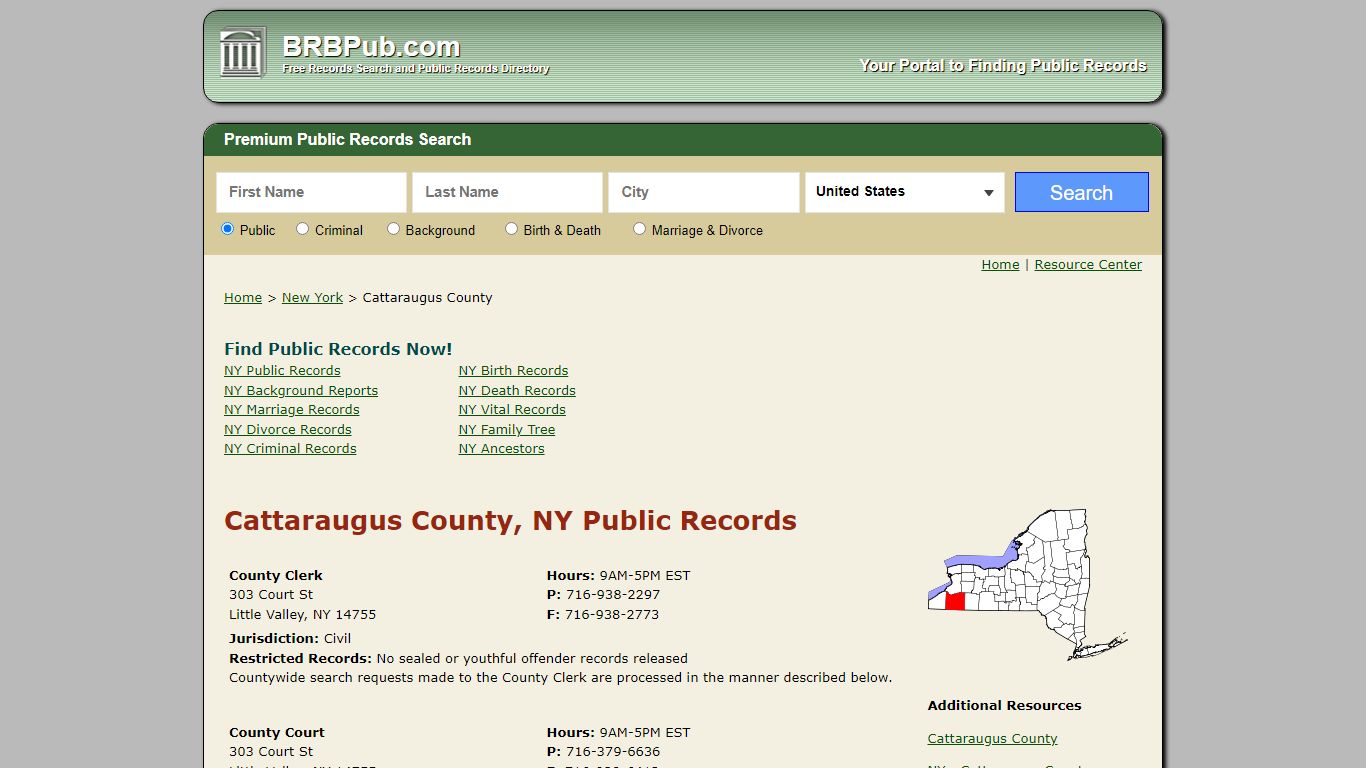 Cattaraugus County Public Records | Search New York Government Databases
